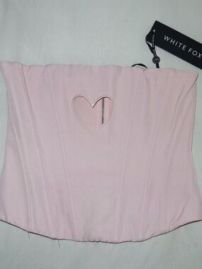 White Fox Boutique Pale Pink Heart Cutout Bustier